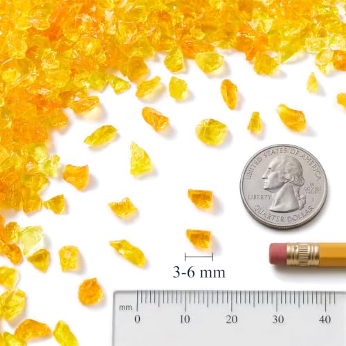 Yellow Orange Crushed Glass for Resin Art & Crafts