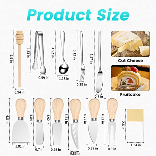 Charcuterie Board Accessories Wooden Cheese Spreader Knive Set (23 Count)