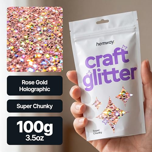Craft Glitter Rose Gold Holographic 100g Super Chunky Glitter (3.5 Ounce)