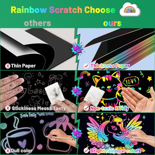 2 Pack Rainbow Scratch Paper Notebooks