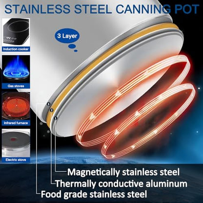 Canning Pot Water Bath Canner with Rack and Mason Jars (7 Count)
