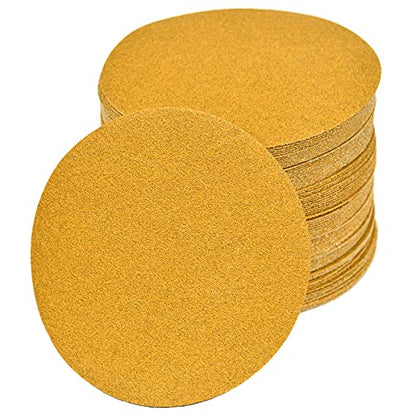 6-Inch No-Hole Hook and Loop Gold Sanding Discs 80-Grit, 100-Pack (100 Count)