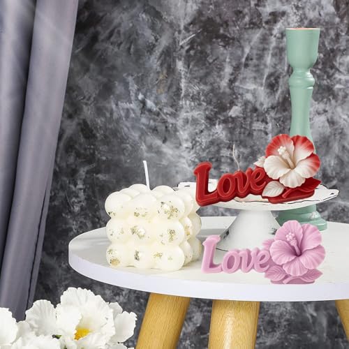 3D Flower Love Resin Molds for Candle Making