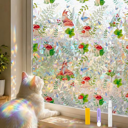 Privacy Window Films Stain Glass Cling No Glue Anti