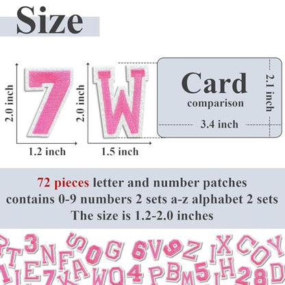Letter and Number Iron On Patches (72 Count)