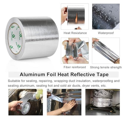 Adhesive Aluminum Foil Heat Shield Tape Barrier 4in x 66ft (66 Foot)