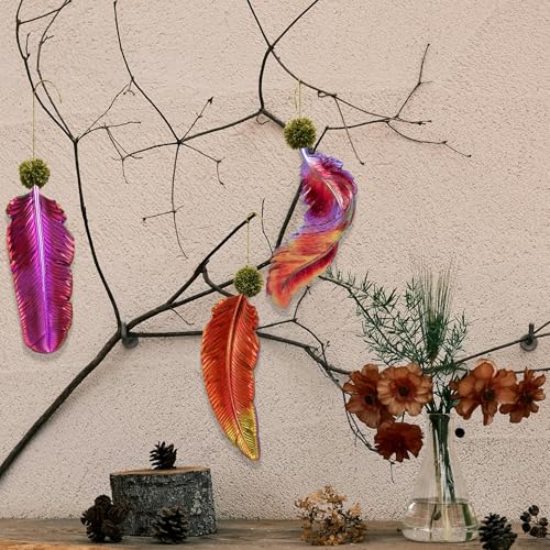3PCS Feather Resin Mold 3D Feather Shape Silicone Molds for Epoxy Resin Casting Concrete Wall Hanging Keychain Jewelry Pendant Decor Mould DIY Art Craft Halloween Christmas Home Decor