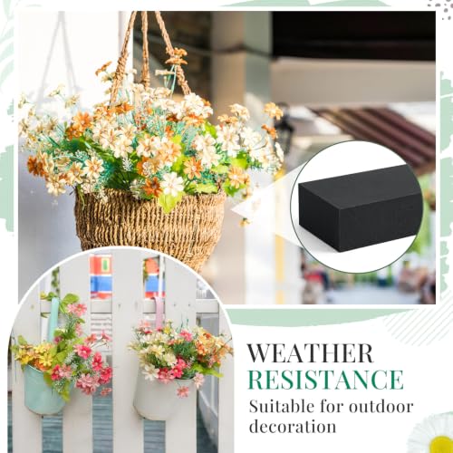 8 Pcs Black Reusable Floral Foam Blocks Water Weather Resistant Dry Floral Foam for Artificial Flower Arrangements Outdoor Hanging Florist Plant Bases for DIY Wedding