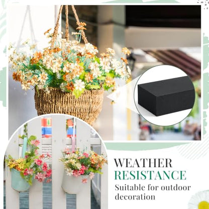 8 Pcs Black Reusable Floral Foam Blocks Water Weather Resistant Dry Floral Foam for Artificial Flower Arrangements Outdoor Hanging Florist Plant Bases for DIY Wedding