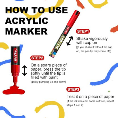 Acrylic Creative Markers Set of 48 with Organizer (48 Count)