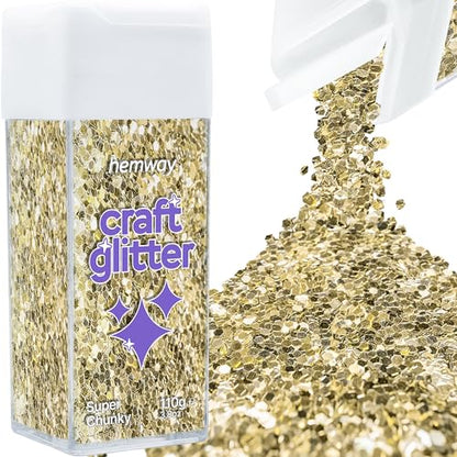 Craft Glitter Shaker Champagne Gold 110g Super Chunky (3.9 Ounce)