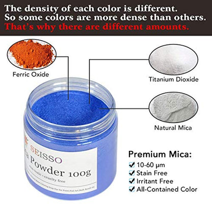 Blue Mica Powder for Epoxy Resin 3.5 oz (3.5 Ounce)