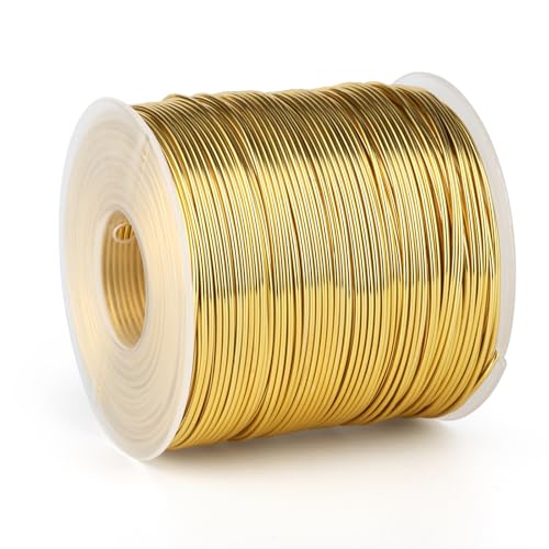 328FT 18 Gauge Bendable Gold Aluminum Craft Wire for Jewelry Making Craft (328 Foot)