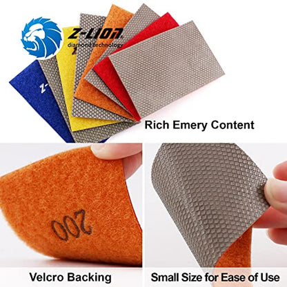 Diamond Abrasive Paper Sheets 200 Grit Diamond Sandpaper Nylon Back for Grinding Stone Glass Ceramic