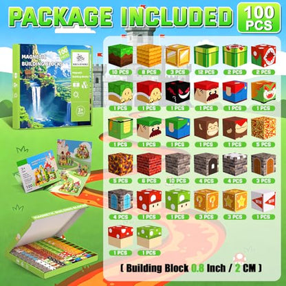 100PCS Magnetic Blocks (100 Count)