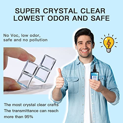 UV Resin Upgrade 300g High Viscosity Hard UV Resin with Crystal Clear Resins Kit for Doming (10.58 Ounce)