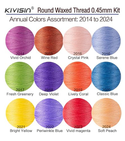 12 Multicolor Round Waxed Thread (12 Color)