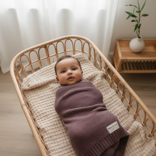 100% Organic Cotton Heritage Knit Textured Baby Quilt Blanket