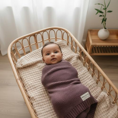 100% Organic Cotton Heritage Knit Textured Baby Quilt Blanket