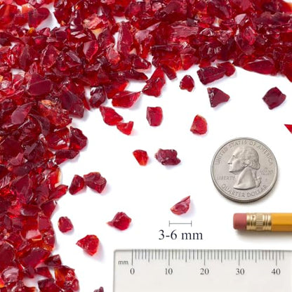 Red Crushed Glass for Resin Art & Crafts