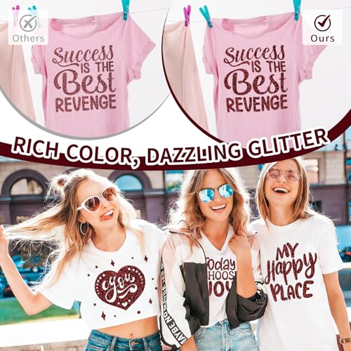 Maroon Glitter HTV Vinyl Roll 10" x8ft Shimmer Iron on Vinyl
