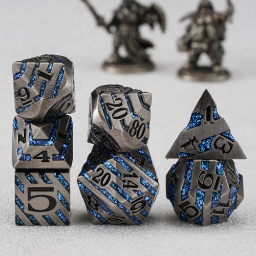 Metal Dice Set with Inlay Design