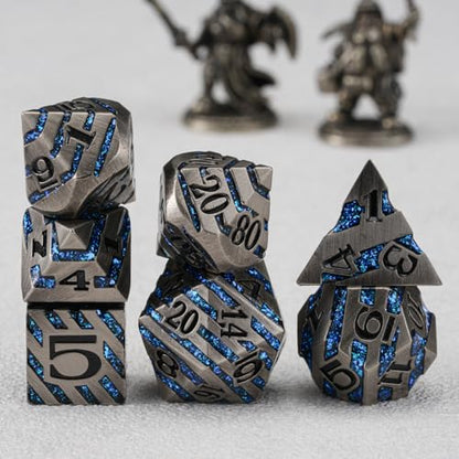 Metal Dice Set with Inlay Design