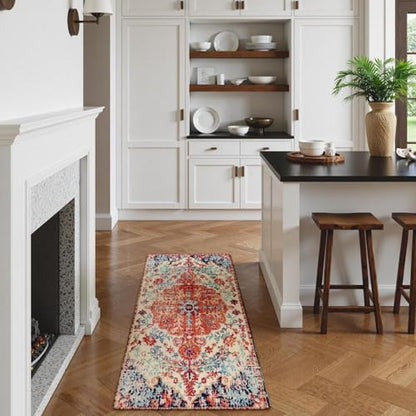Bohemian Floral Medallion Runner Rug