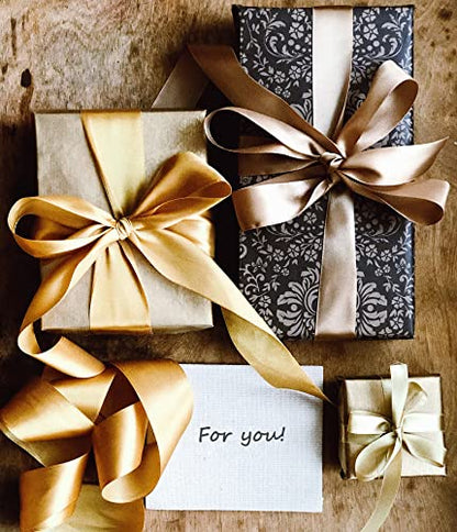 1 Inch White Solid Satin Ribbon for Gift Wrapping
