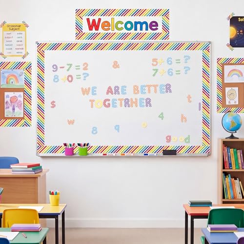 221 Pcs Colorful Checkered Bulletin Board Letters for Classroom (221 Count)