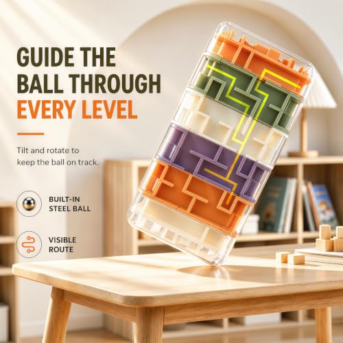 6 Layer 3D Rolling Ball Maze Cube