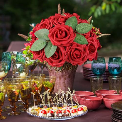 Red Rose 50pcs Real Looking Artificial Flowers w