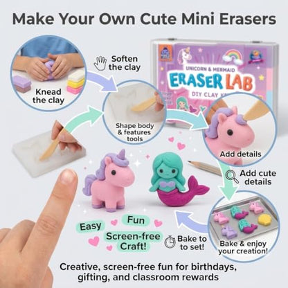 Eraser Lab Mermaid & Unicorn Eraser Making Kit for Kids 4