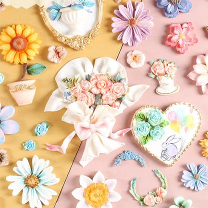3Pcs Flower Fondant Cake Mold Daisy