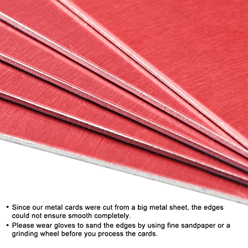 Blank Metal Card 100x60x1mm Anodized Aluminum Plate for DIY Laser Printing Engraving Red 5 Pcs (5 Count)