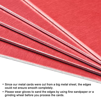 Blank Metal Card 100x60x1mm Anodized Aluminum Plate for DIY Laser Printing Engraving Red 5 Pcs (5 Count)
