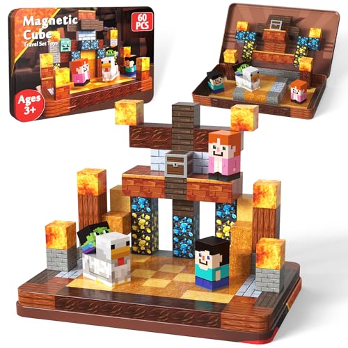 60 PCS Magnetic Blocks with Metal Box