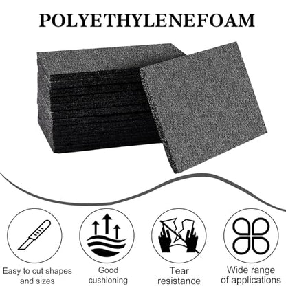 15 Pcs 12" x 8" x 0.5" Black Polyethylene Foam Packing Sheets for Craft (15 Count)