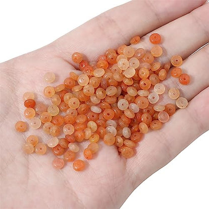 Natural Red Aventurine Disk Stone Beads 4x2mm 160pcs Rondelle Loose Semi Gemstone Beads for Jewelry Making Design (160 Count)