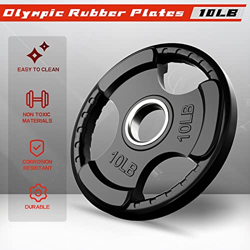Olympic Rubber Grip Weight Plates (2 Count)
