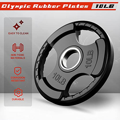 Olympic Rubber Grip Weight Plates (2 Count)