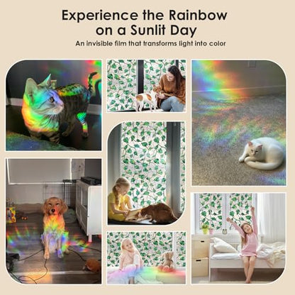 Rainbow 3D Window Stained Glass Privacy Film Decorative