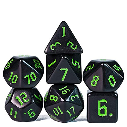 DND Dice Set D&D Polyhedral Dice with Leather Dice Bag (7 Count)