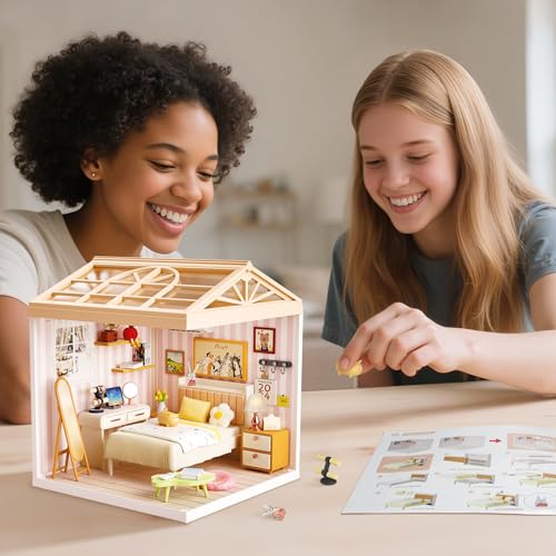 Cozy Bedroom DIY Miniature House Kit for Adults