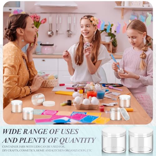 36 Pieces 1 oz Plastic Jars with Lids Wide Mouth Airtight Reusable Container Acrylic Cosmetic Small Jars for Lotions Ointments Travel Toiletries Creams Make up Storage