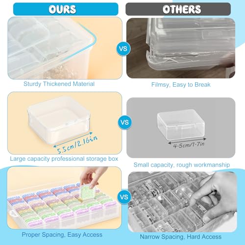 Extra Large Bead Organizer and Storage Box with 60 Small Plastic Boxes (60 Count)