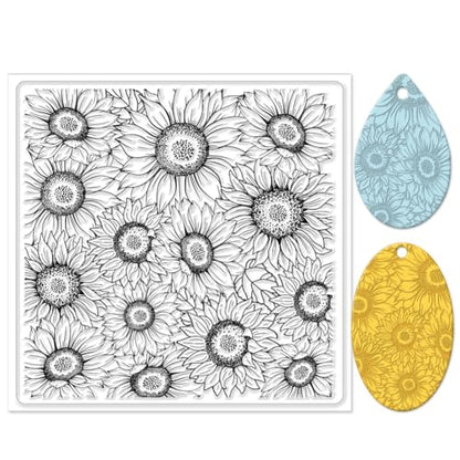 Polymer Clay Texture Sheet Sunflower Silicone Texture Stamp Polymer Clay Modeling Pattern Pad for Jewelry Earring Making DIY Craft