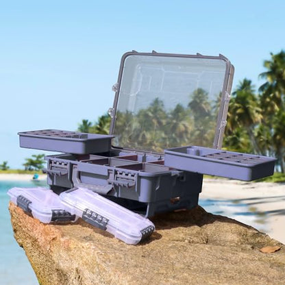Universal Fishing Tackle Box with Two Small Tackle Tray