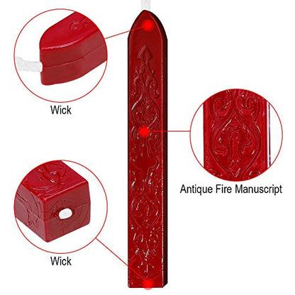 26Pcs Antique Sealing Wax Sticks with Wicks for Postage Letter Retro Vintage Wax Seal Stamp (26 Count)