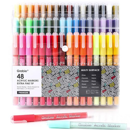 Pack of 48 Color Acrylic Paint Markers